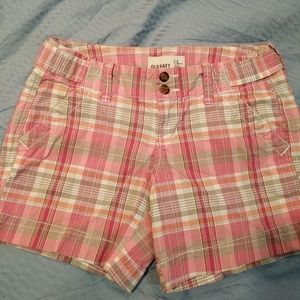 Old Navy pink plaid shorts, size 2